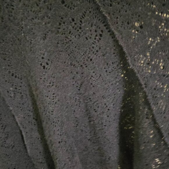 Free People Coffee In The morning Tunic Sweater Open Crochet Knit Black Size M - Picture 5 of 8